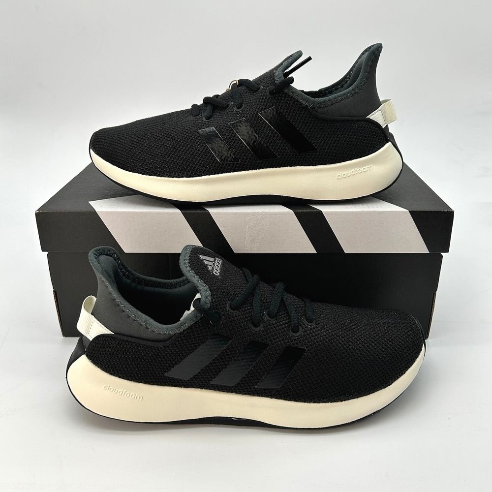 adidas Cloudfoam Pure Size 7.5 Womens Sneakers Black Grey Comfortable NEW JI4876